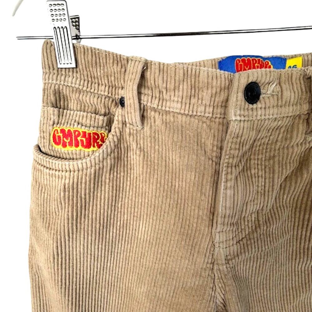 EMPYRE Youth Relax Corduroy Skate Pants Tan Khaki Size 26 Baggy Y2K Streetwear